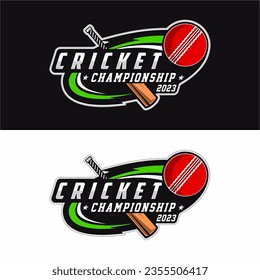 Cricket sport logo design vector illustration