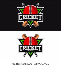 Cricket sport logo design vector illustration