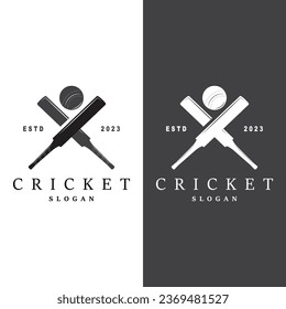 Cricket Sport Logo Design Vector Illustrator Template