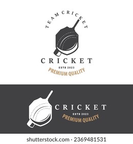Plantilla de Ilustrador de vectores de diseño de logotipo deportivo de cricket