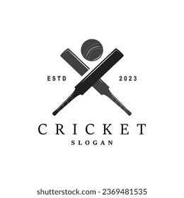 Cricket Sport Logo Design Vector Illustrator Template