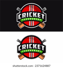 Cricket sport logo design vector illustration