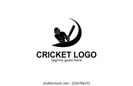 Diseño de la plantilla del logo del jugador de críquet