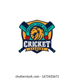 Cricket Sport Team Club Logo Design Template