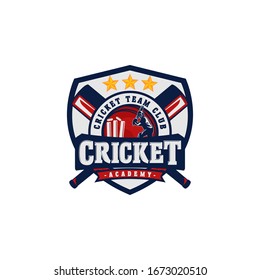 Cricket Sport Team Club Logo Design Template