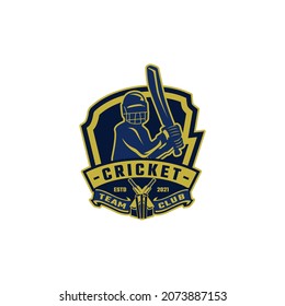 Cricket Sport Team Club Logo Design Template