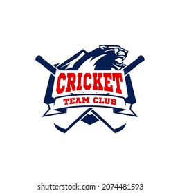 Cricket Sport Team Club Logo Design Template