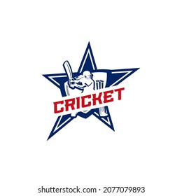Cricket Sport Team Club Logo Design Template
