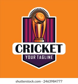 Ilustración vectorial del logo del equipo deportivo de críquet