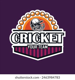 Ilustración vectorial del logo del equipo deportivo de críquet