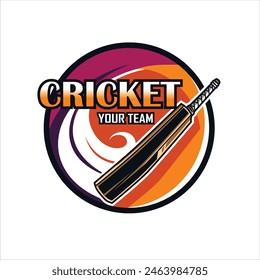 Cricket sport team logo vector illustration