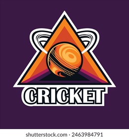 Cricket sport team logo vector illustration