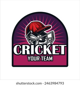 Cricket sport team logo vector illustration