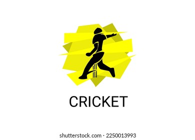 Cricket sport vector line icon. an athlete playing cricket. sport pictogram, vector illustration.