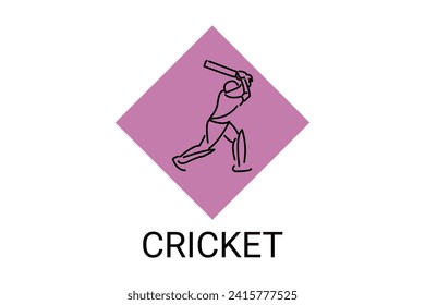 Icono de la línea vectorial del deporte de béisbol. un atleta jugando al béisbol. pictograma deportivo, ilustración vectorial.
