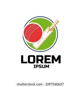 Cricket sport vector logo design template