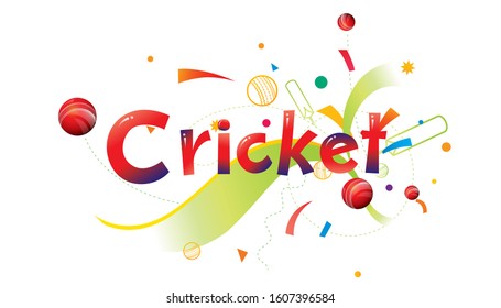 Cricket  sports banner or poster design. Vector abstract colored sports background. 