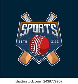 Cricket sports concept with bats and ball