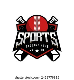 Cricket sports concept with bats and ball