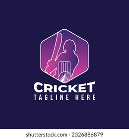 Cricket Sports Logo Vector Design 