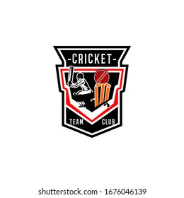 Cricket Sports Team Club Logo Template Vector