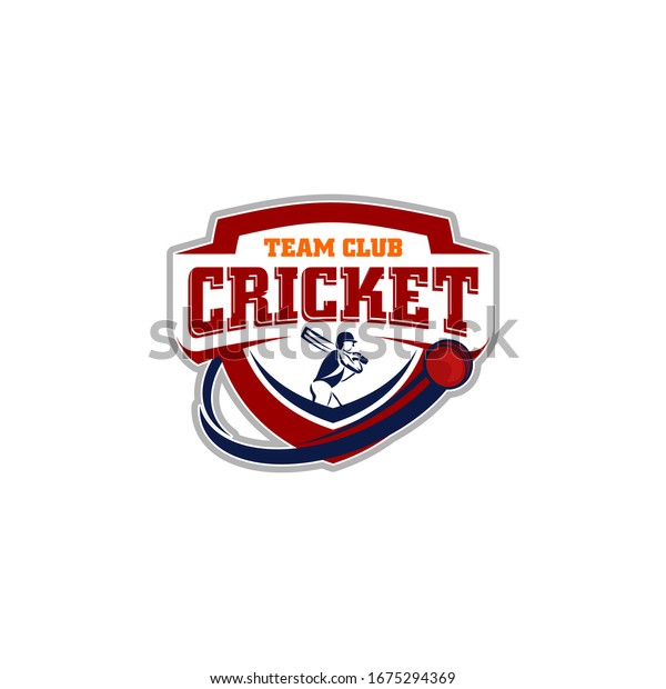 Cricket Sports Team Club Logo Design Stock Vector (Royalty Free ...