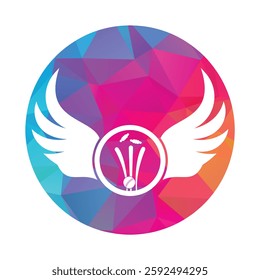 Cricket sports vector logo design template. Cricket ball with wings icon design.