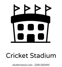 Cricket stadium icon with premium downloadable facility 