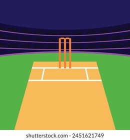  Cricket Stadium Illustration Vektorgrafik Cricket Pitch Icons Vektorgrafik Cricket Sports