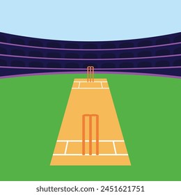  Cricket Stadium Illustration Vektorgrafik Cricket Pitch Icons Vektorgrafik Cricket Sports