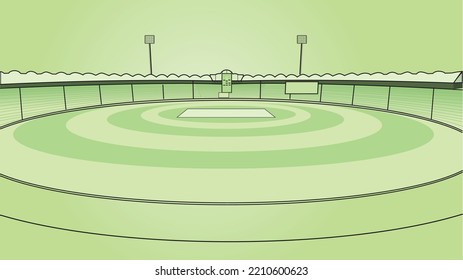 Cricket Stadium Line Art Vector Illustration National Stadium  