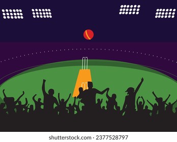 Cricket Stadium Vector Art, Icons, Illustrations,