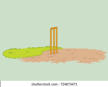 cricket stump with ground 