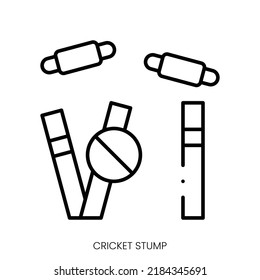 cricket stump icon. Linear style sign isolated on white background. Vector illustration