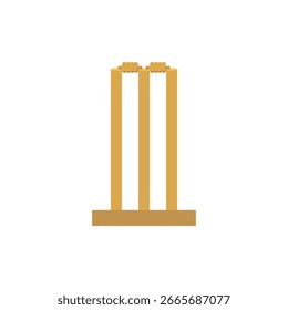 Símbolo de tocón de cricket con fondo blanco. ilustración