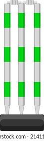 Cricket stumps, illustration, vector on a white background.