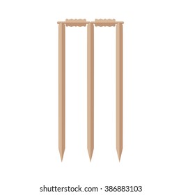 Cricket stumps vector illustration isolated on a white background.