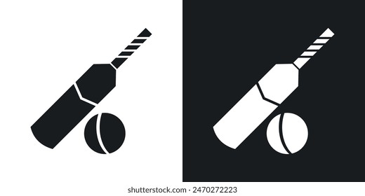 Cricket symbols. Cricket bat and ball icon. Cricket game vector.