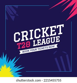 Cricket T20 League banner design template.