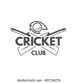 Cricket team emblem and design elements. championship logo design. club badge. Sports symbols with cricketer gear, equipment. Use for web or tee shirt design or print them.