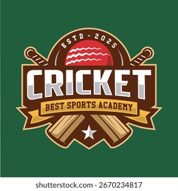 Design de modelo de logotipo de equipe de críquete