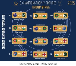 Cricket Template Champions Trophy Contest Fixtures  Schedule