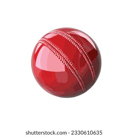 Cricket test red ball Flat vector design