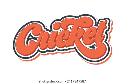 Cricket text effect vector. Editable college t-shirt design printable text effect vector.