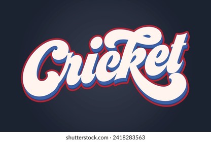 Cricket text effect vector. Editable college t-shirt design printable text effect vector.