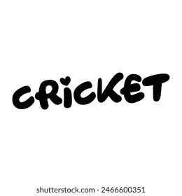 cricket text on white background.