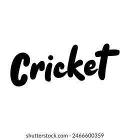 cricket text on white background.