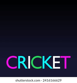 Cricket Text Vector Design Illustration