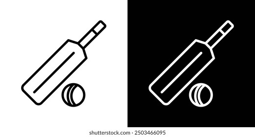 Cricket thin line vector icon set.