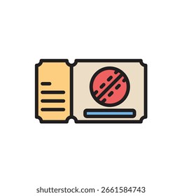 Cricket Ticket Icon Vector Illustration
